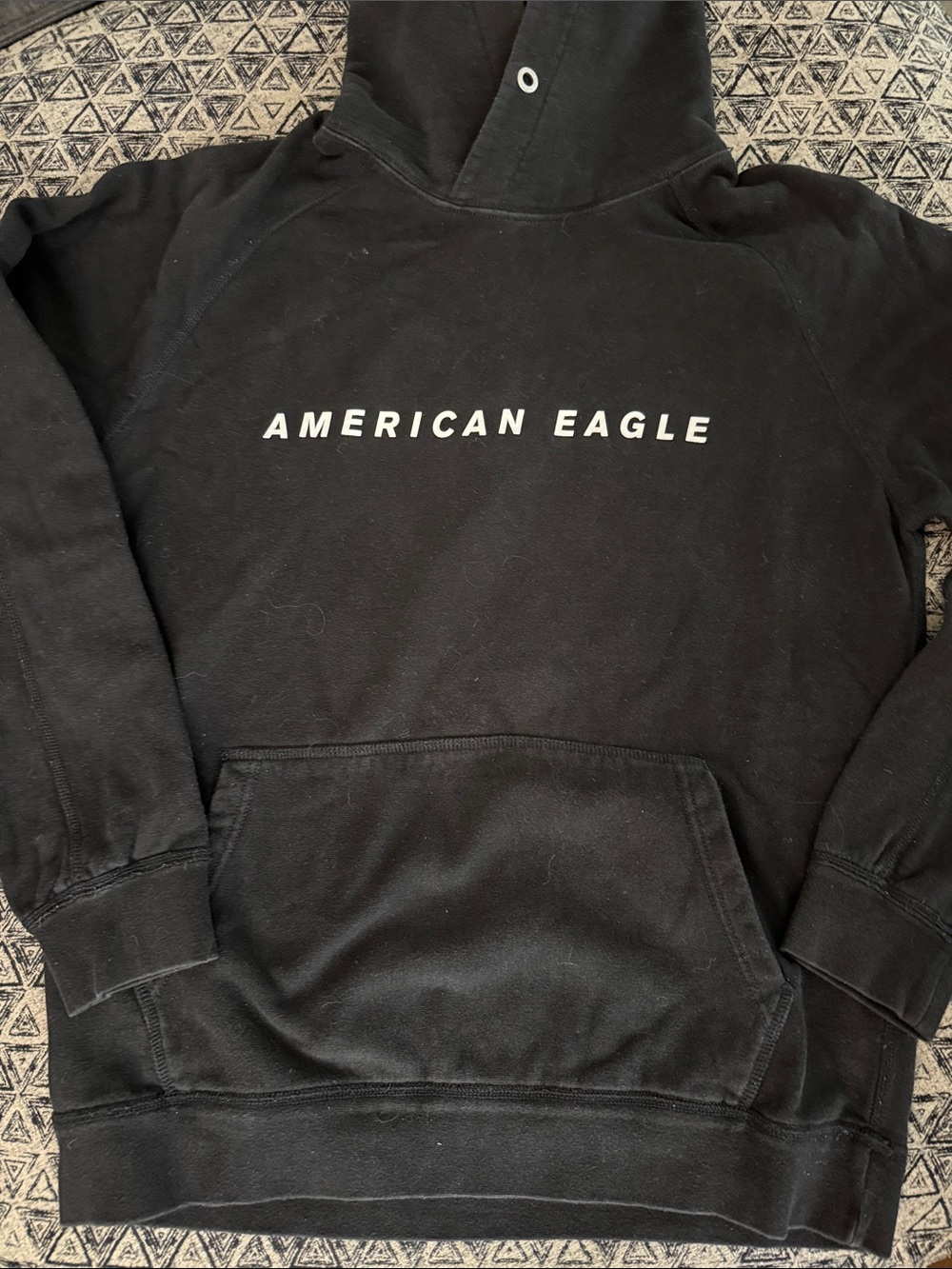 American Eagle Outfitters Black Hoodie with White Label